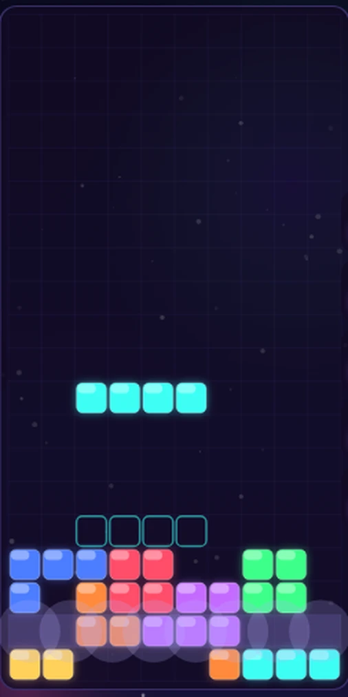 Quadrafall gameplay in the Cosmos theme